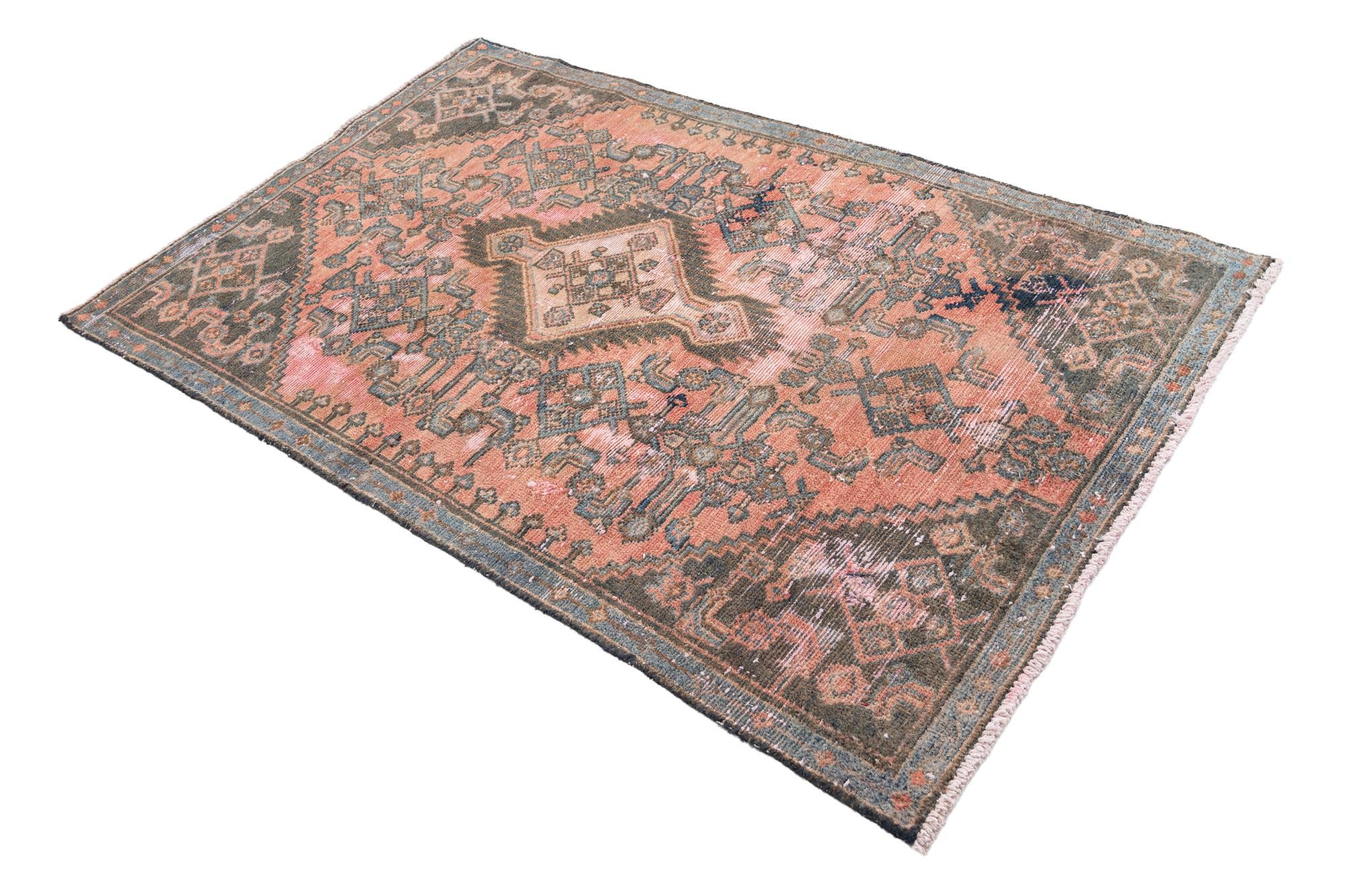 3' 7 x 5' 7 Hand Knotted Ultra Vintage Persian Wool Rug
