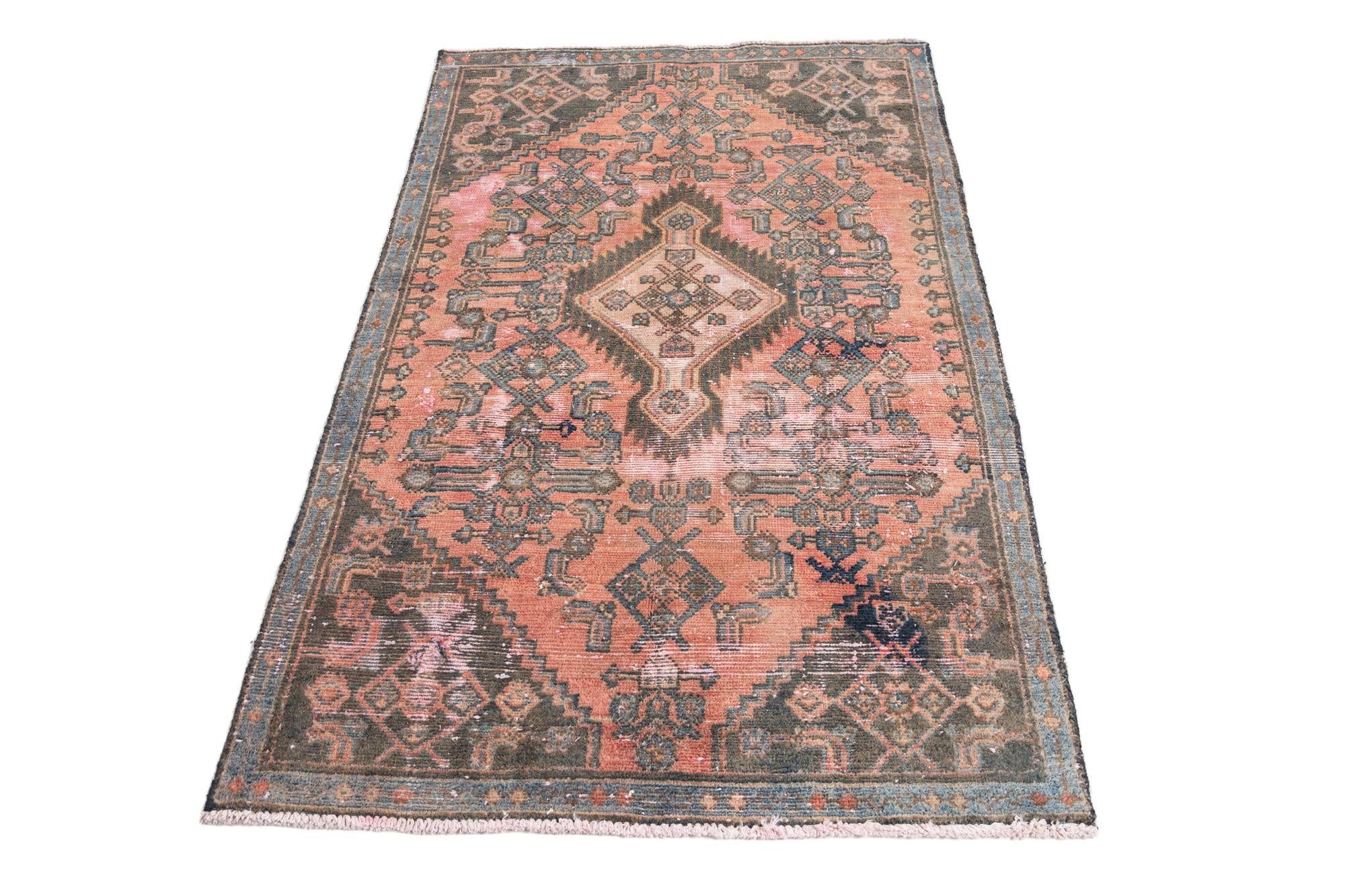 3' 7 x 5' 7 Hand Knotted Ultra Vintage Persian Wool Rug