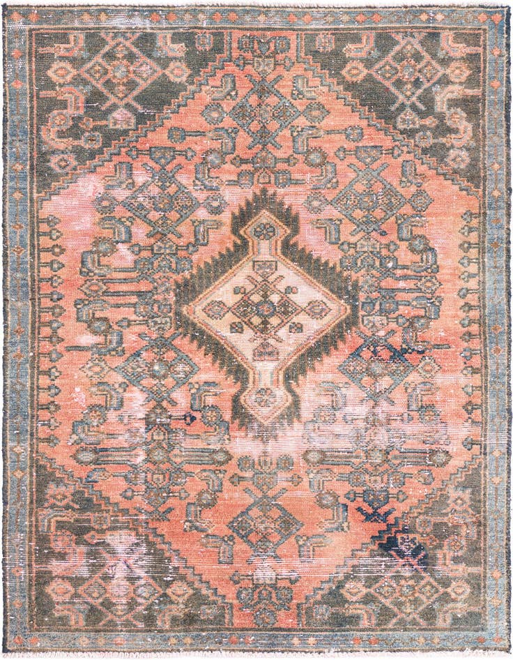 Detail image of 3' 7 x 5' 7 Hand Knotted Ultra Vintage Persian Wool Rug