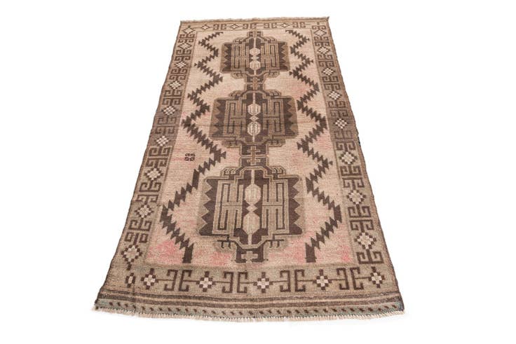 Detail image of 3' 2 x 6' 1 Hand Knotted Ultra Vintage Persian Wool Rug