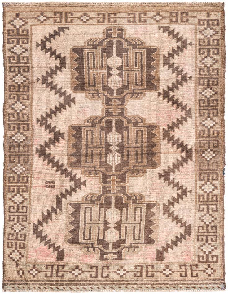 Detail image of 3' 2 x 6' 1 Hand Knotted Ultra Vintage Persian Wool Rug