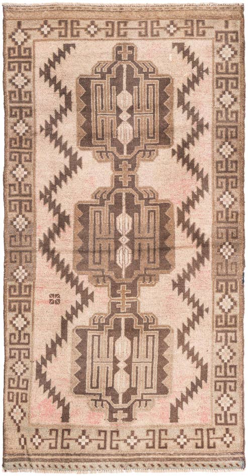 Detail image of 3' 2 x 6' 1 Hand Knotted Ultra Vintage Persian Wool Rug