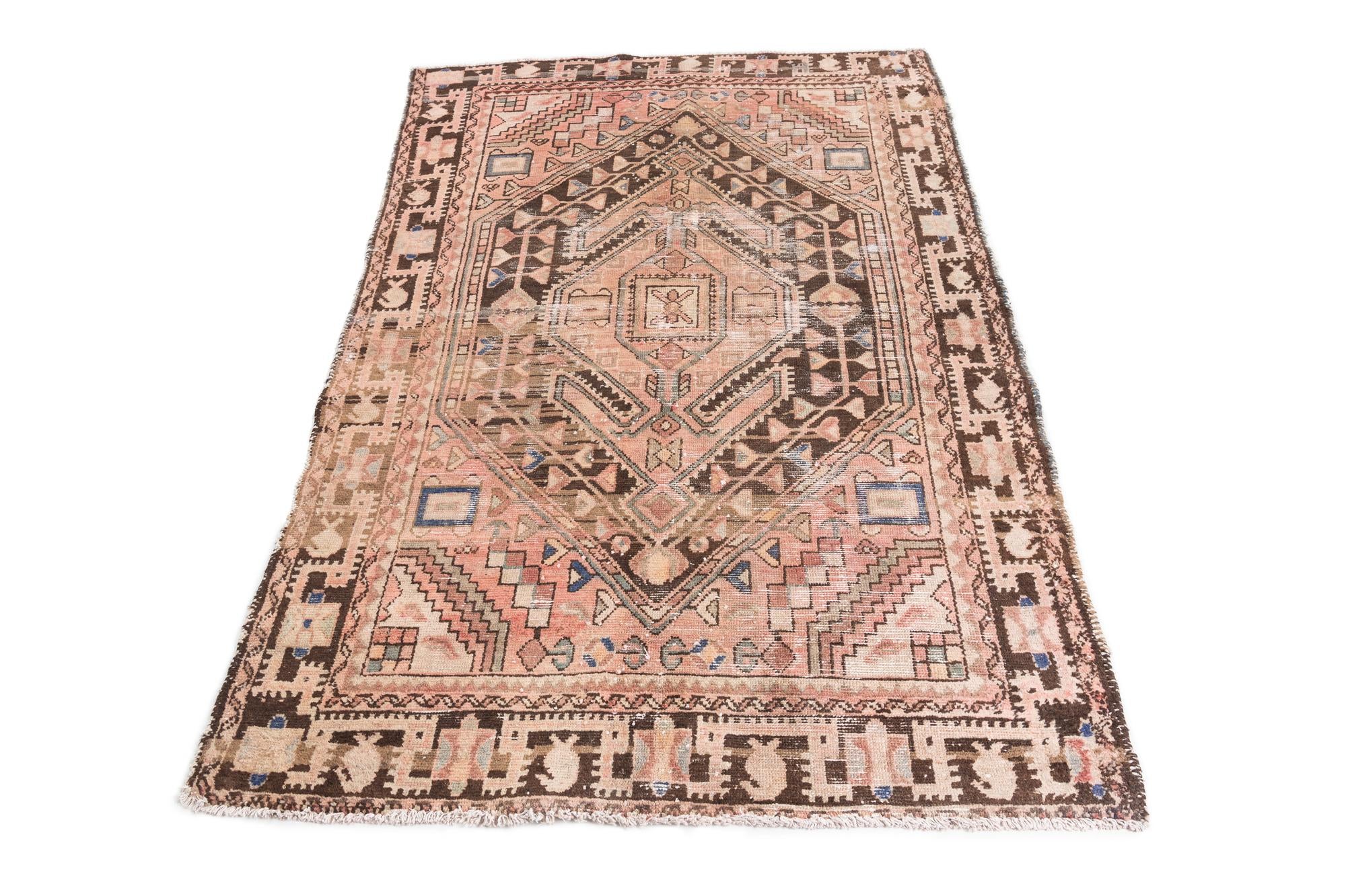 4' 5 x 6' 7 Hand Knotted Ultra Vintage Persian Wool Rug