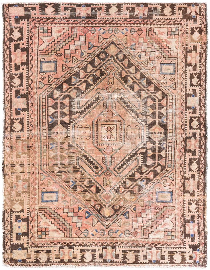 Detail image of 4' 5 x 6' 7 Hand Knotted Ultra Vintage Persian Wool Rug
