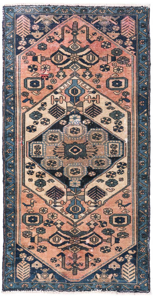 Detail image of 3' 1 x 6' Hand Knotted Ultra Vintage Persian Wool Rug