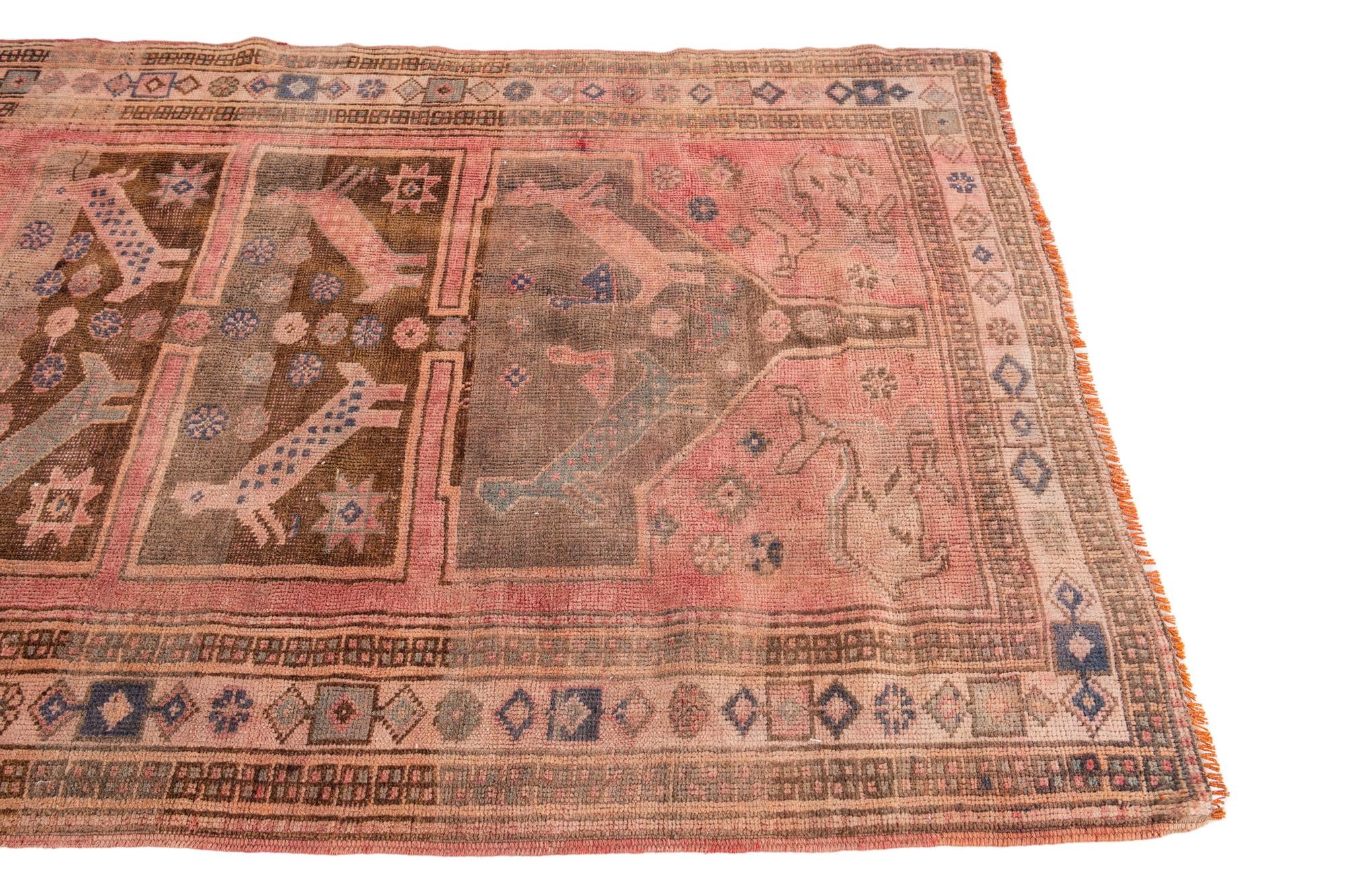 4' 2 x 6' 1 Hand Knotted Ultra Vintage Persian Wool Rug