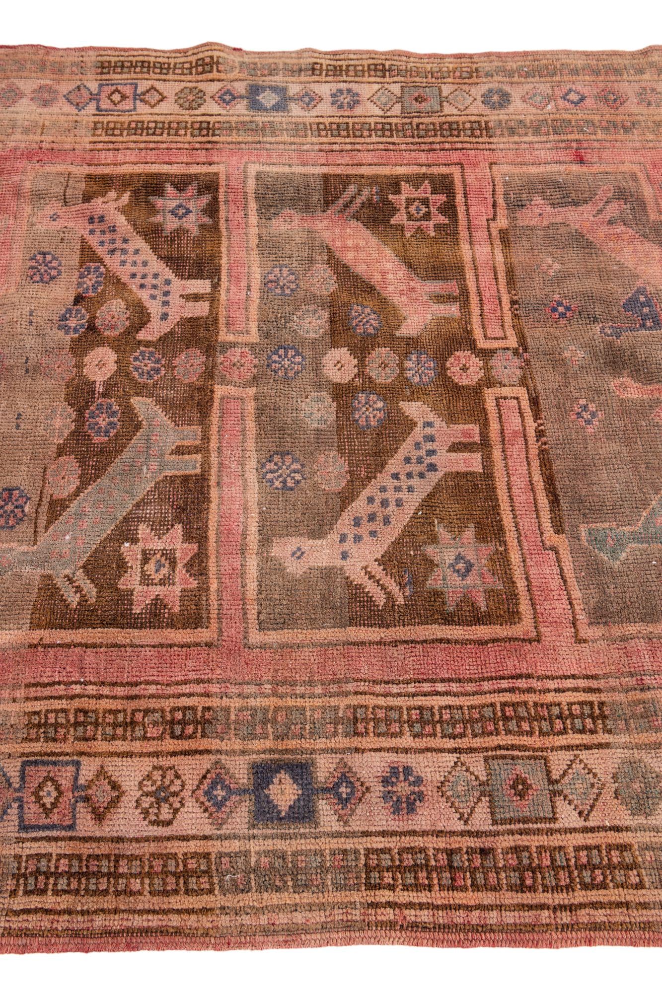 4' 2 x 6' 1 Hand Knotted Ultra Vintage Persian Wool Rug