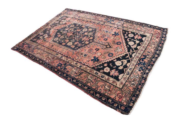 4' 3 x 6' 1 Hand Knotted Ultra Vintage Persian Wool Rug