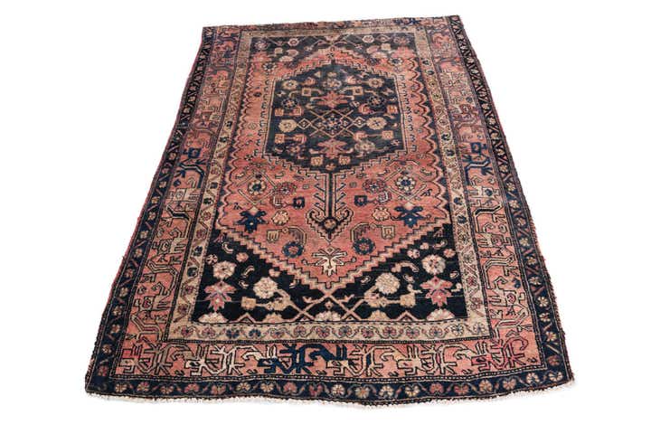 4' 3 x 6' 1 Hand Knotted Ultra Vintage Persian Wool Rug