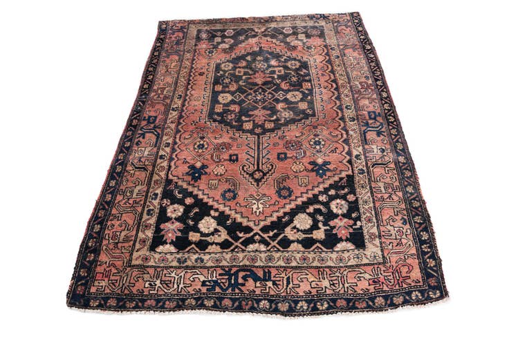 Detail image of 4' 3 x 6' 1 Hand Knotted Ultra Vintage Persian Wool Rug