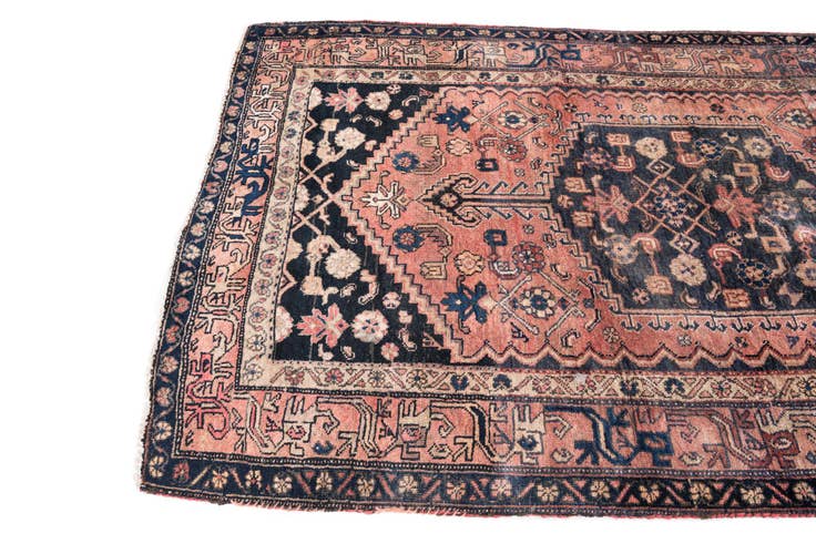 Detail image of 4' 3 x 6' 1 Hand Knotted Ultra Vintage Persian Wool Rug
