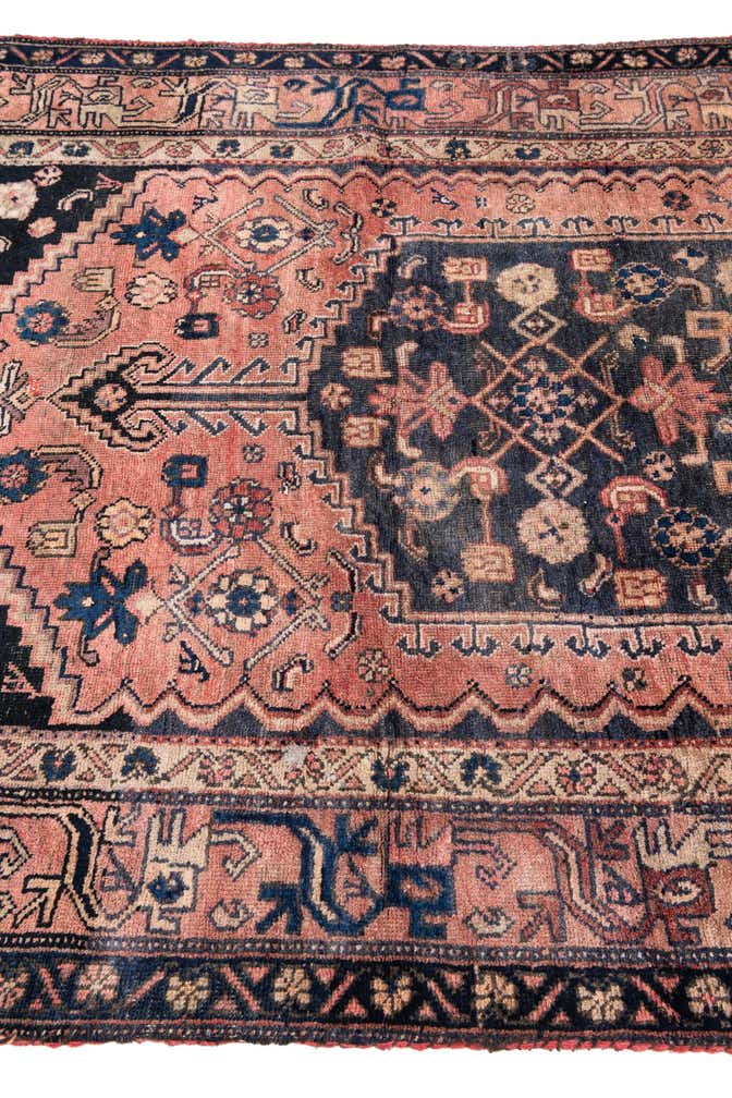 4' 3 x 6' 1 Hand Knotted Ultra Vintage Persian Wool Rug