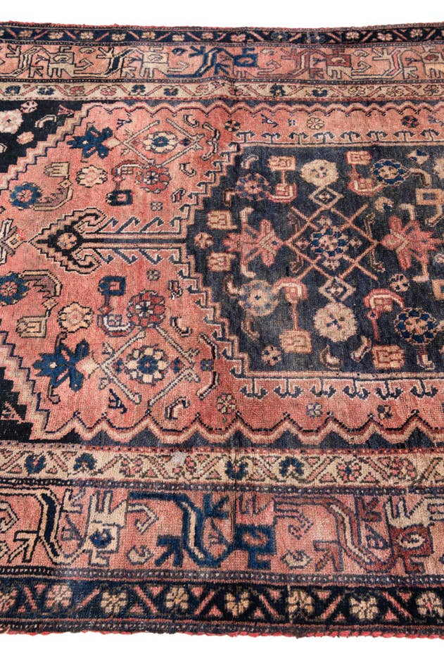 Detail image of 4' 3 x 6' 1 Hand Knotted Ultra Vintage Persian Wool Rug