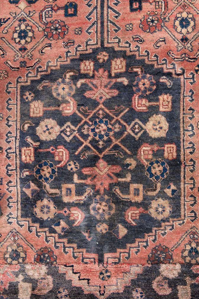 4' 3 x 6' 1 Hand Knotted Ultra Vintage Persian Wool Rug