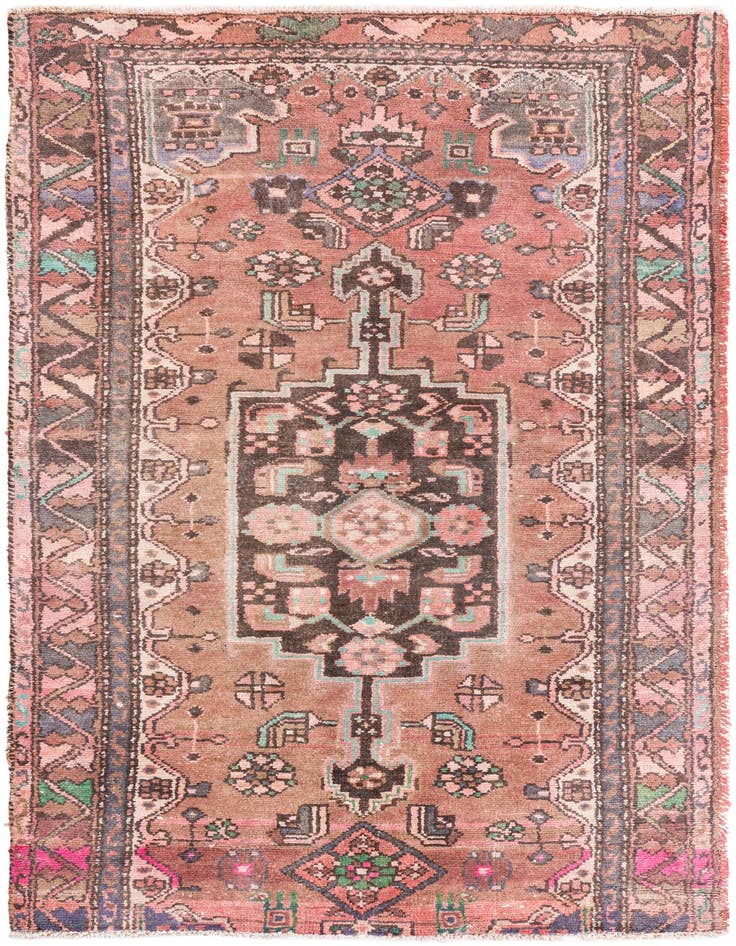Detail image of 3' 5 x 5' 10 Hand Knotted Ultra Vintage Persian Wool Rug