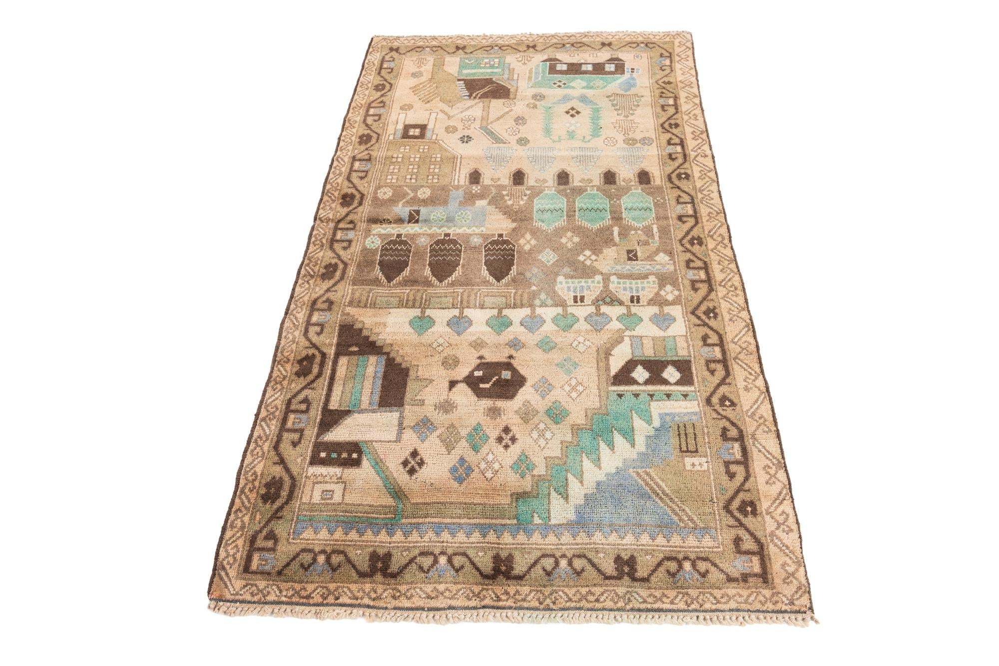 3' 5 x 6' 1 Hand Knotted Ultra Vintage Persian Wool Rug