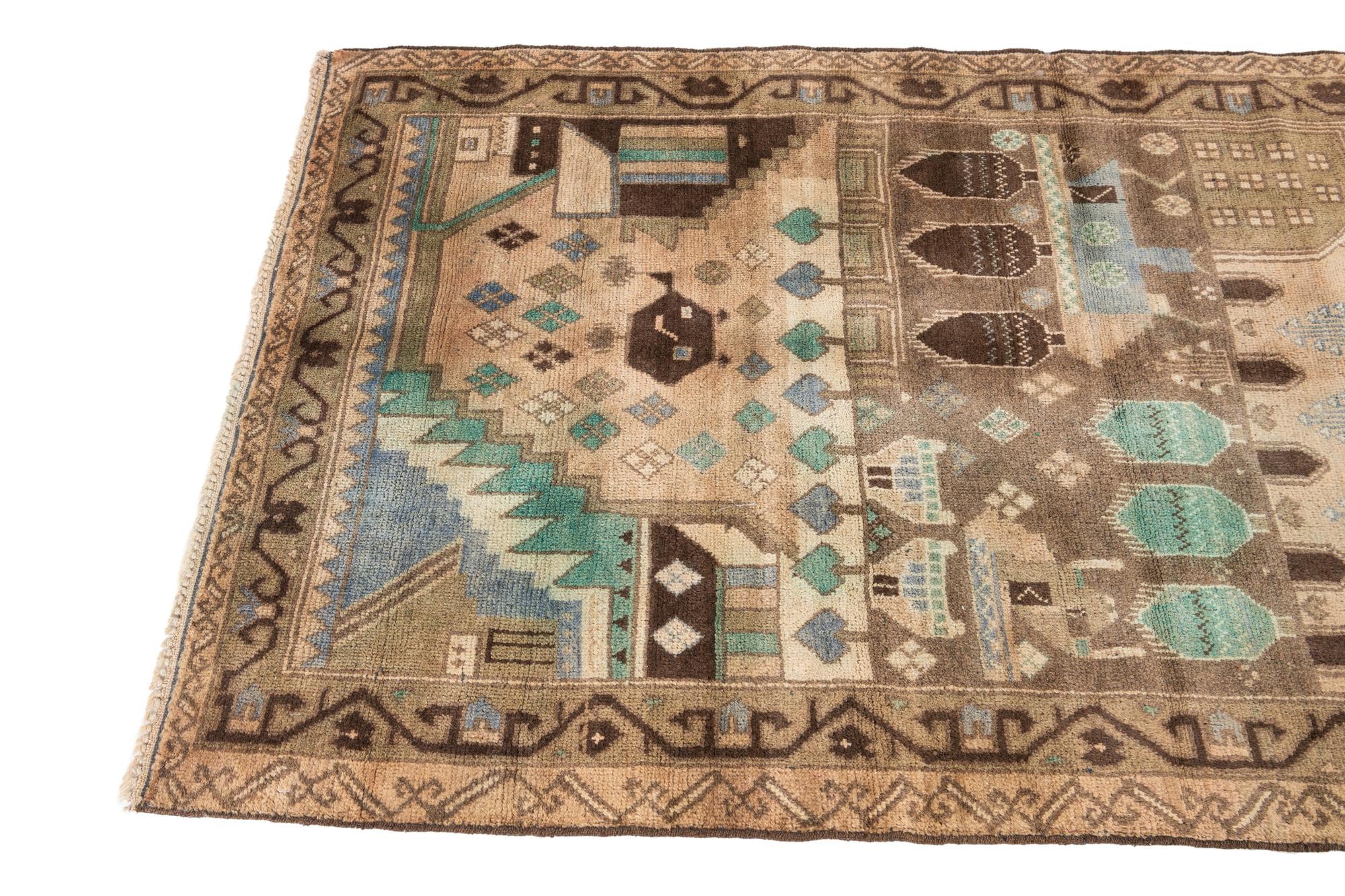 3' 5 x 6' 1 Hand Knotted Ultra Vintage Persian Wool Rug
