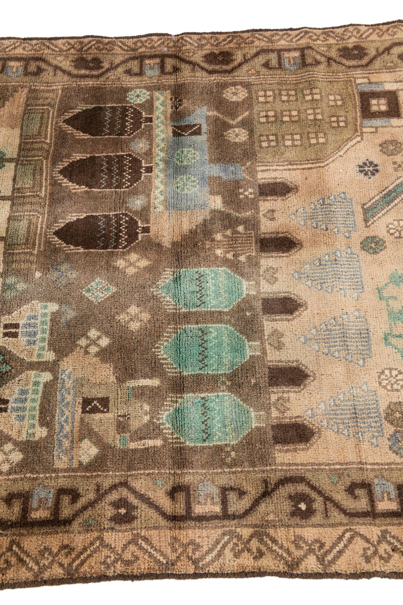 3' 5 x 6' 1 Hand Knotted Ultra Vintage Persian Wool Rug