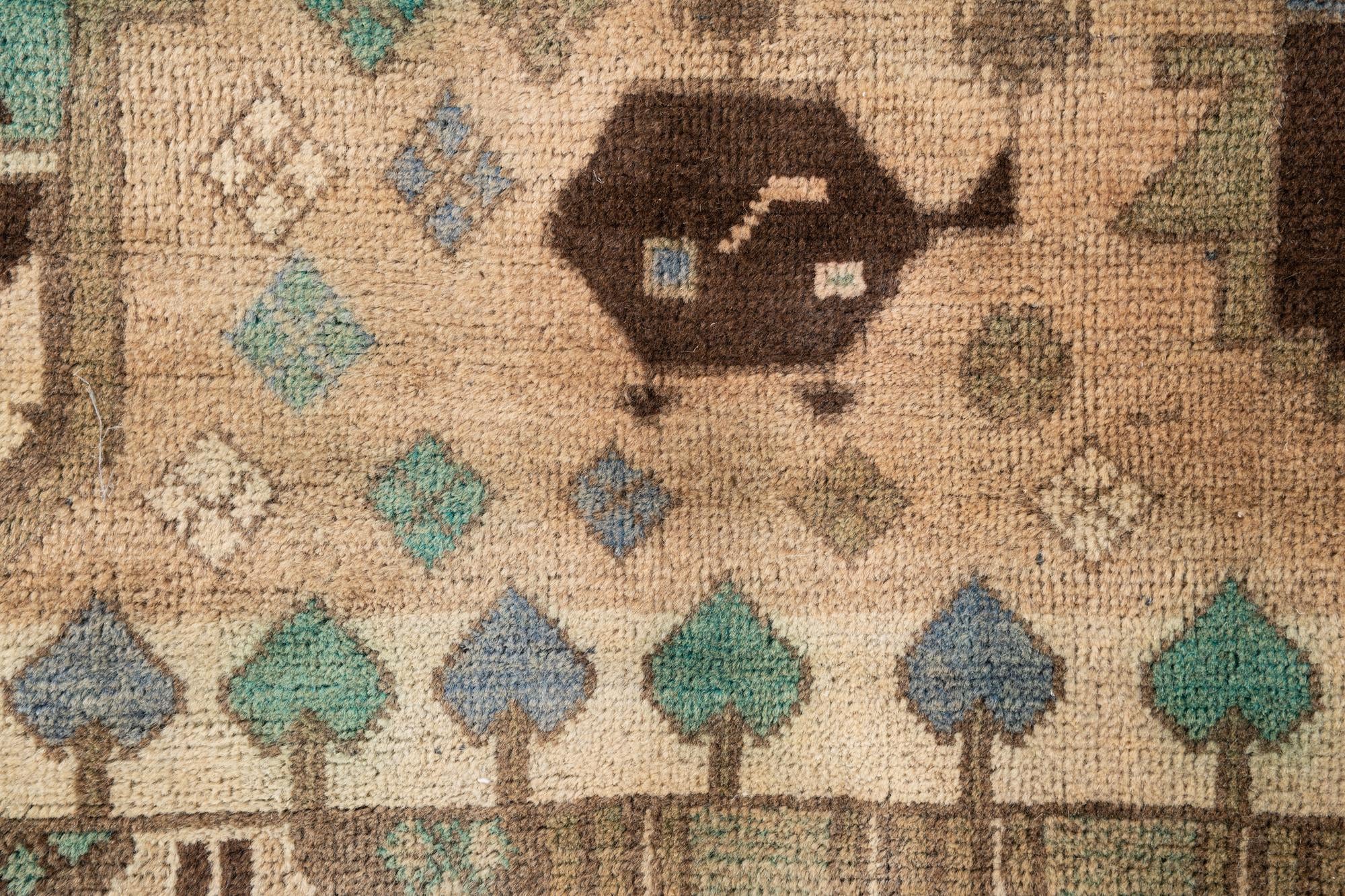 3' 5 x 6' 1 Hand Knotted Ultra Vintage Persian Wool Rug