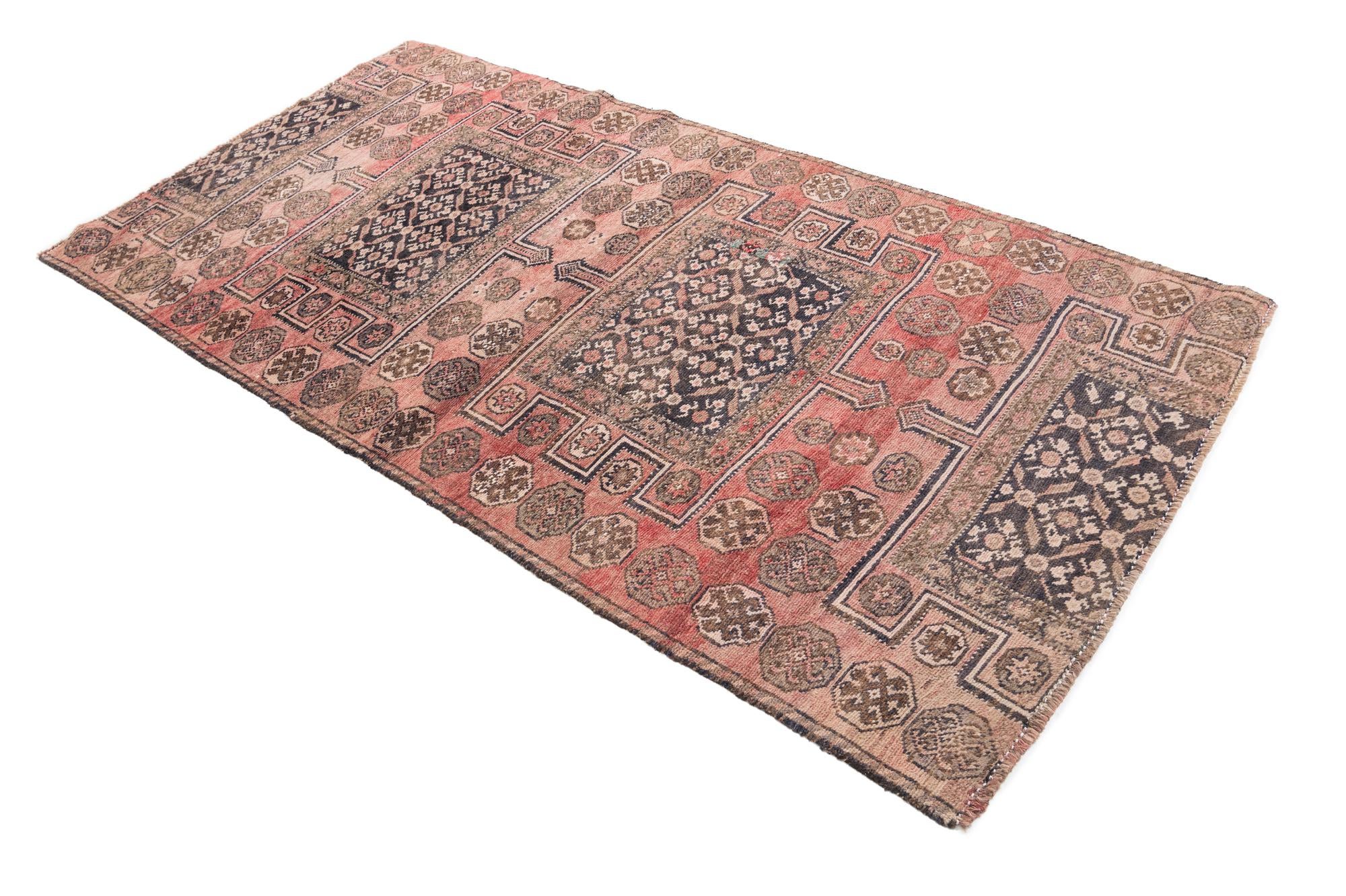 3' 8 x 7' 2 Hand Knotted Ultra Vintage Persian Wool Rug