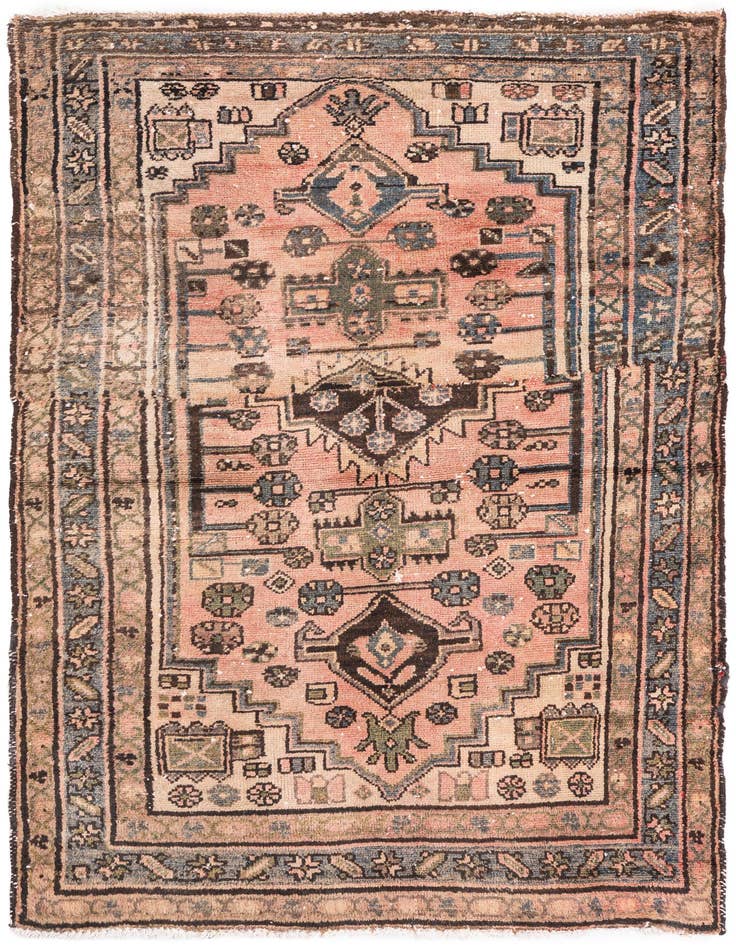 Detail image of 3' 6 x 5' Hand Knotted Ultra Vintage Persian Wool Rug