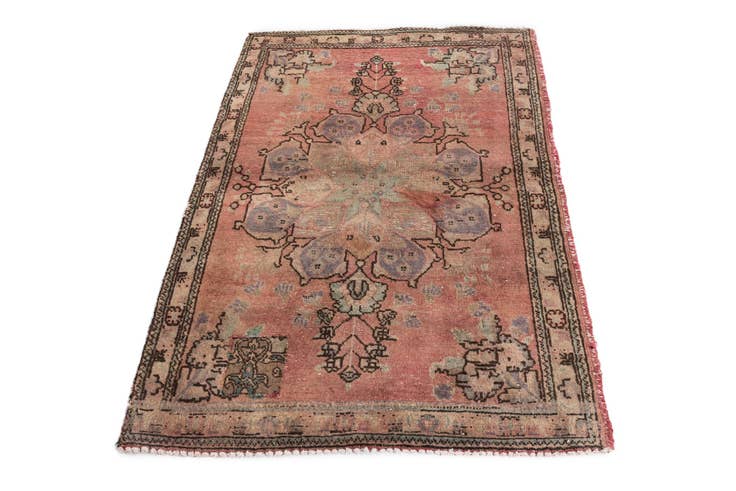 Detail image of 3' 5 x 5' Hand Knotted Ultra Vintage Persian Wool Rug