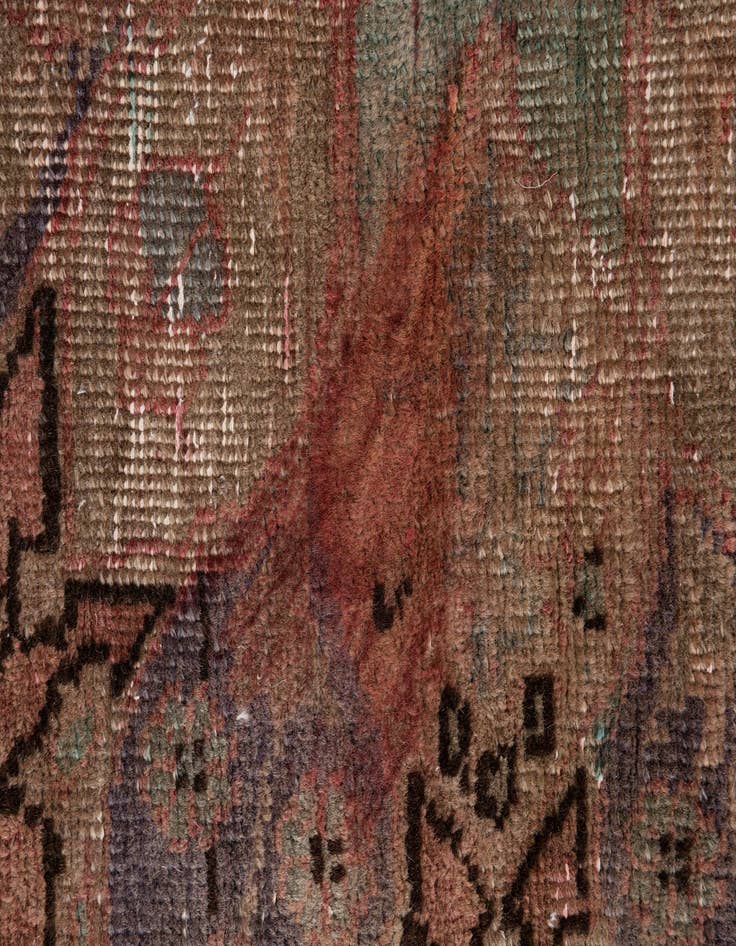 Detail image of 3' 5 x 5'  Hand Knotted Ultra Vintage Persian Wool Rug