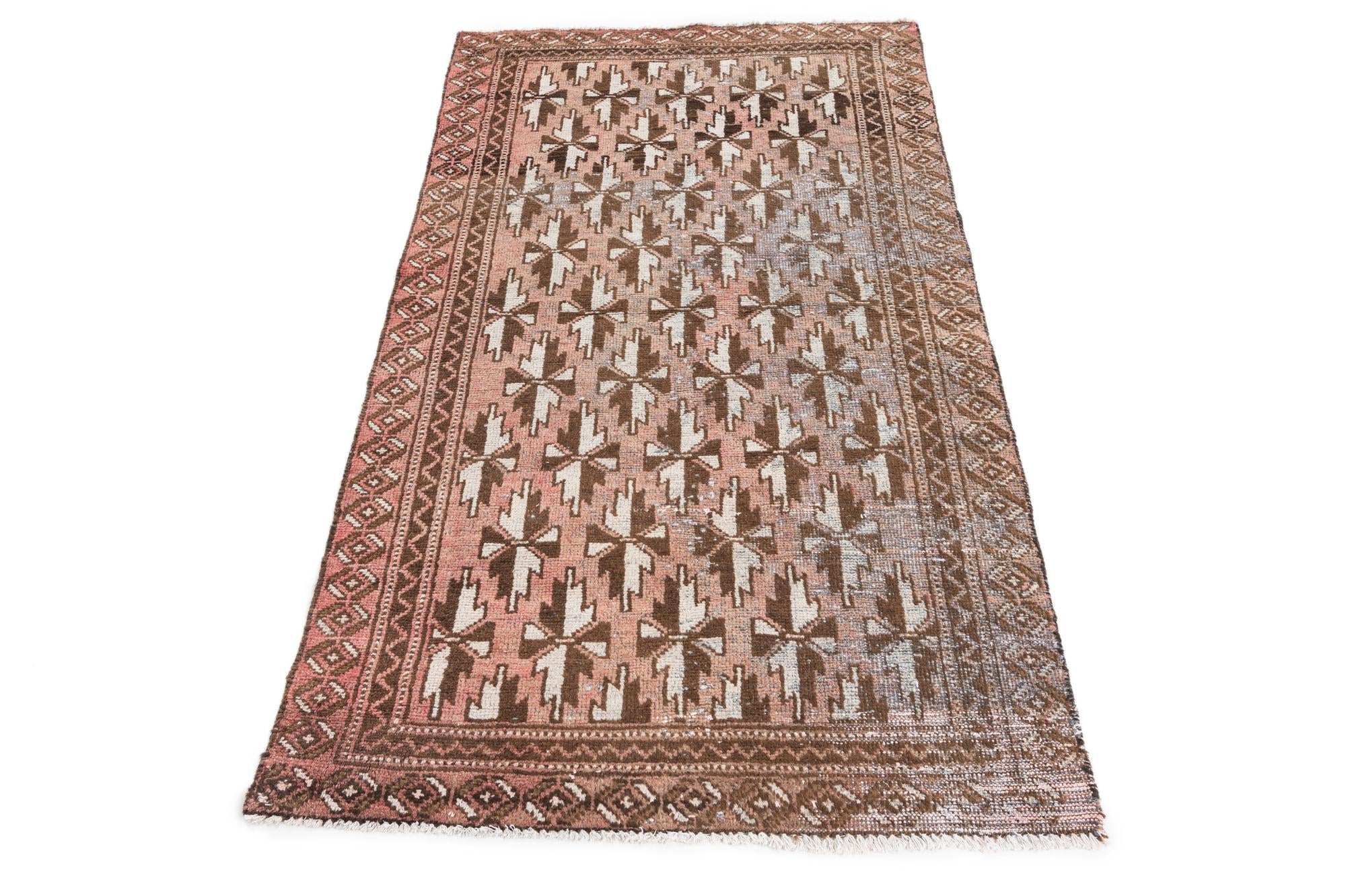 3' 5 x 6' 1 Hand Knotted Ultra Vintage Persian Wool Rug