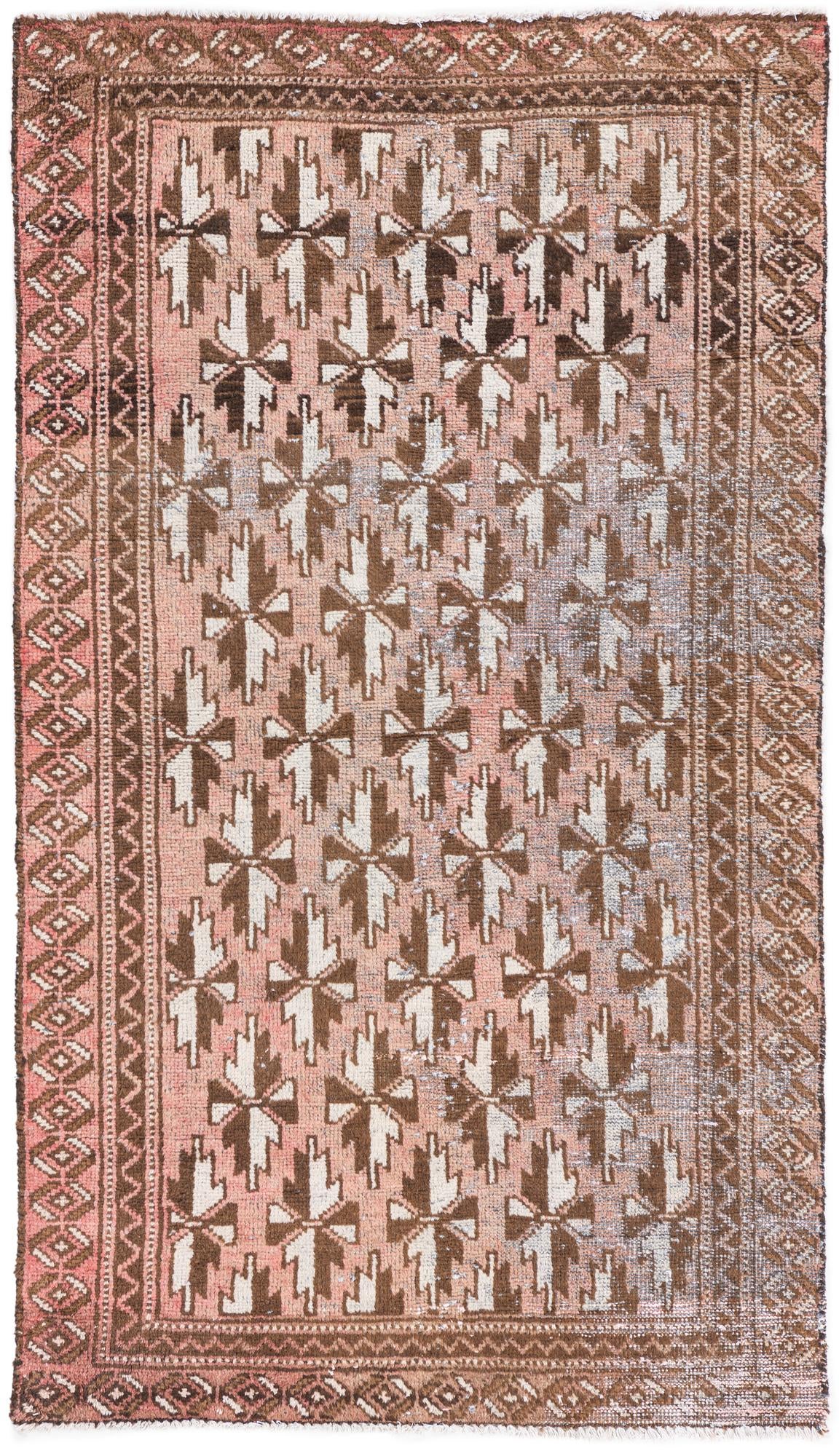 3' 5 x 6' 1 Hand Knotted Ultra Vintage Persian Wool Rug