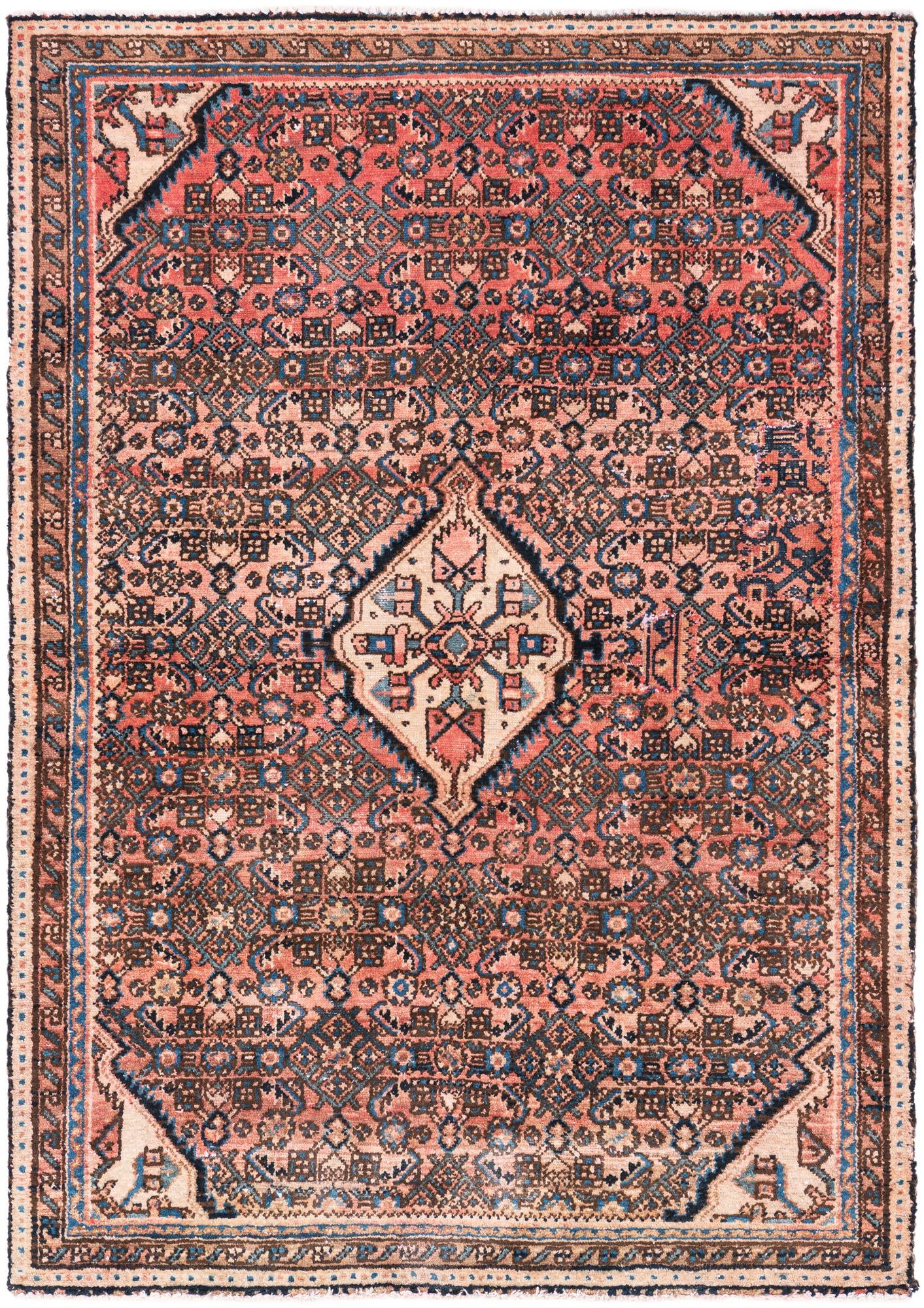 3' 10 x 5' Hand Knotted Ultra Vintage Persian Wool Rug