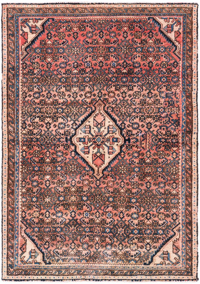 Detail image of 3' 10 x 5' Hand Knotted Ultra Vintage Persian Wool Rug