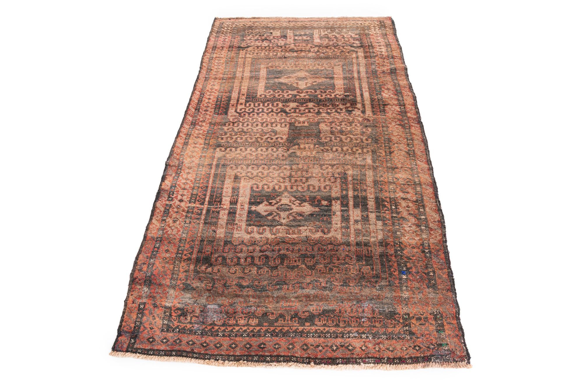 3' 9 x 7' Hand Knotted Ultra Vintage Persian Wool Rug
