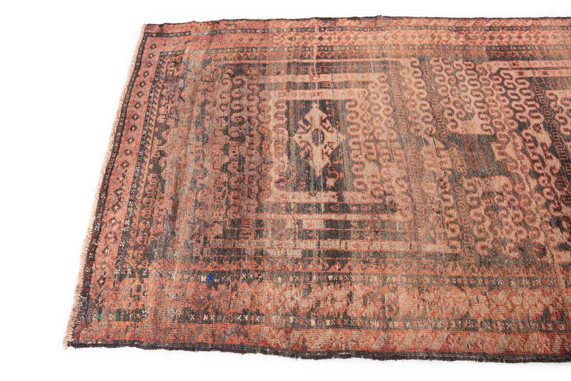 3' 9 x 7' Hand Knotted Ultra Vintage Persian Wool Rug