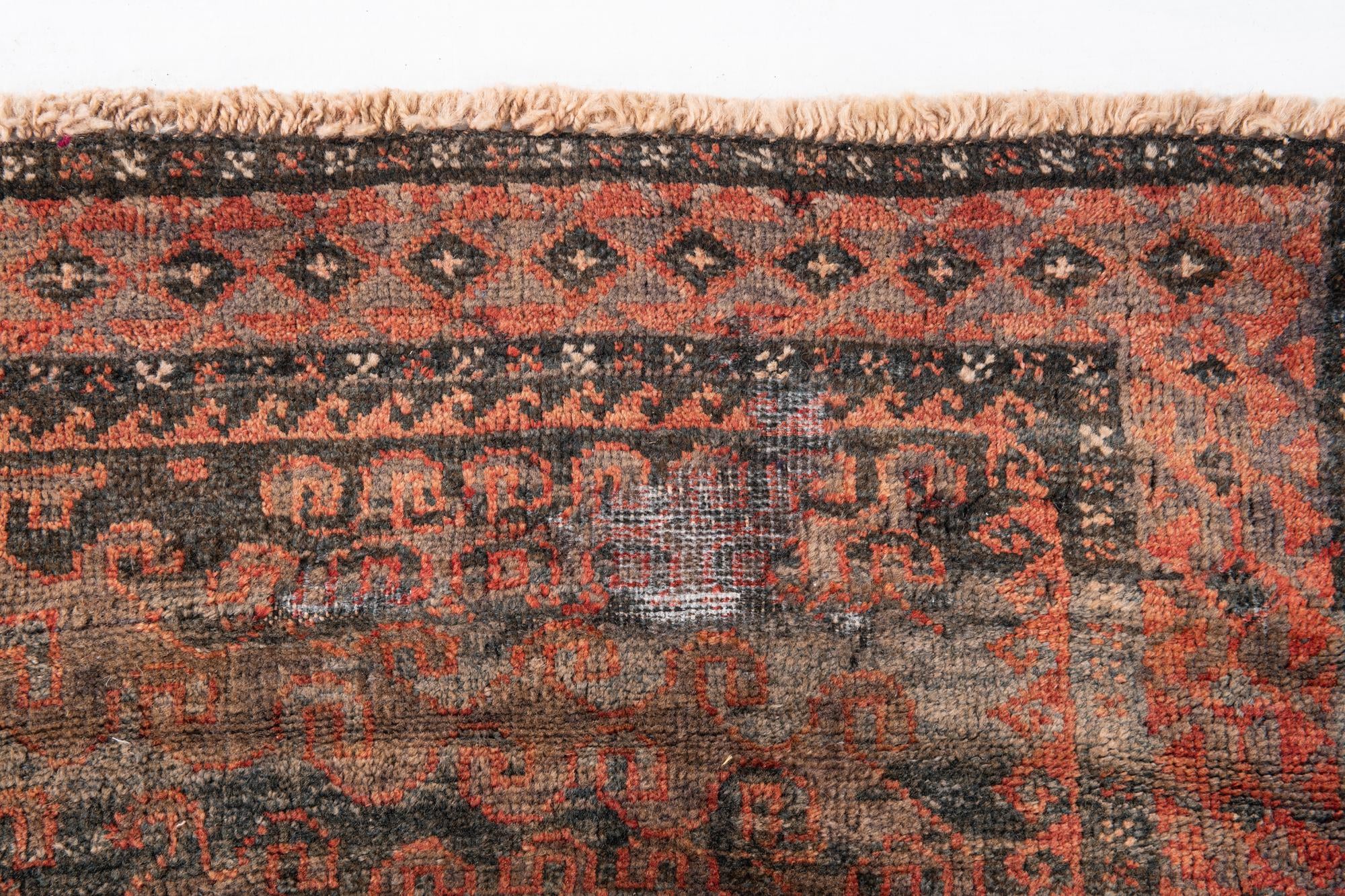 3' 9 x 7' Hand Knotted Ultra Vintage Persian Wool Rug