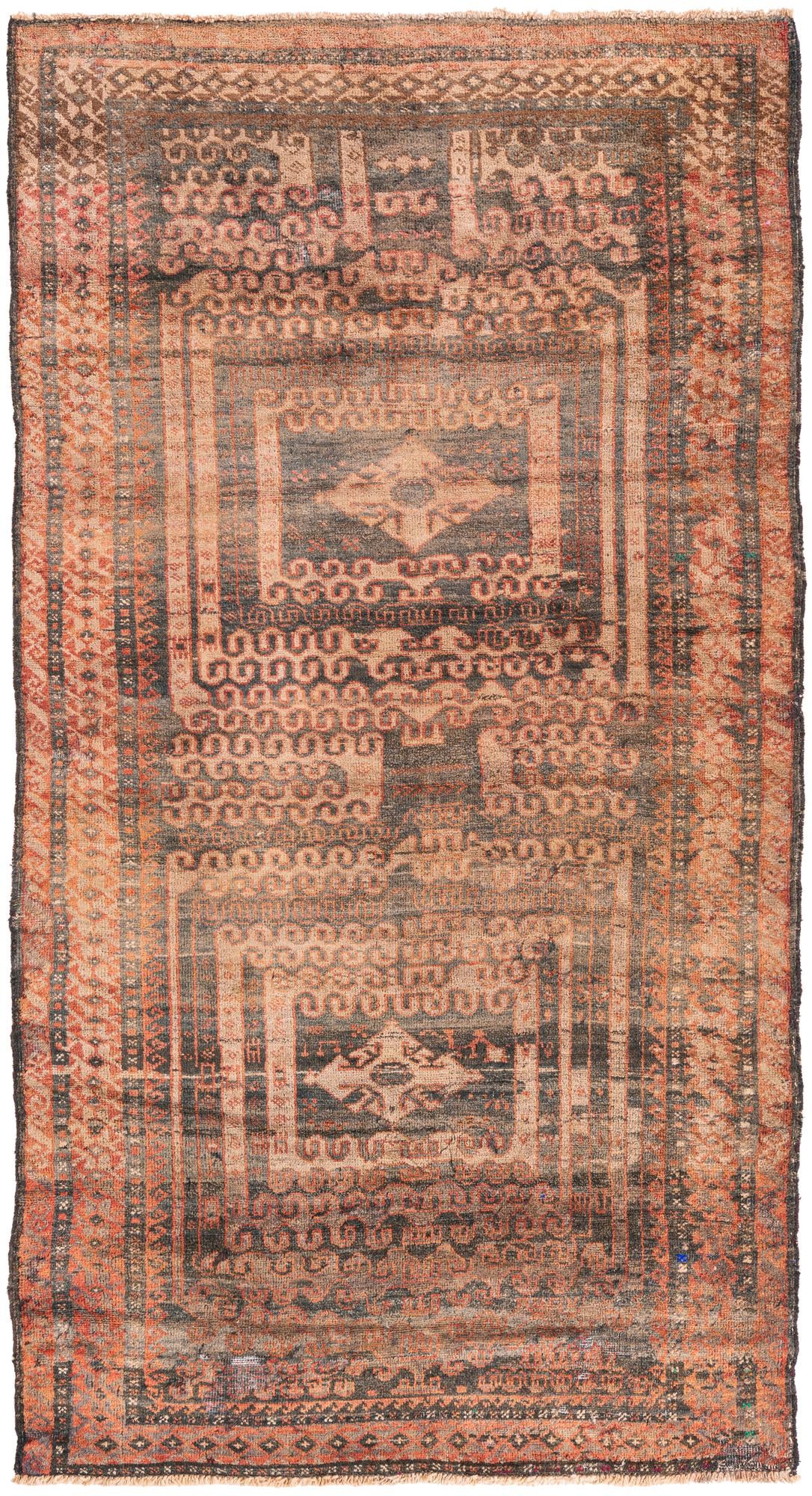 3' 9 x 7' Hand Knotted Ultra Vintage Persian Wool Rug