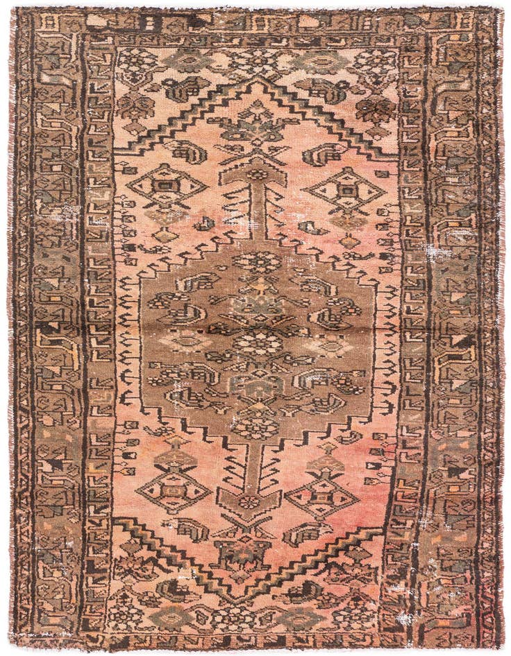 Detail image of 3' 3 x 6' 1 Hand Knotted Ultra Vintage Persian Wool Rug
