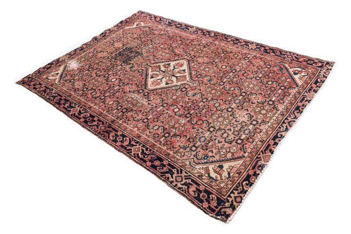 4' 7 x 6' 2 Hand Knotted Ultra Vintage Persian Wool Rug