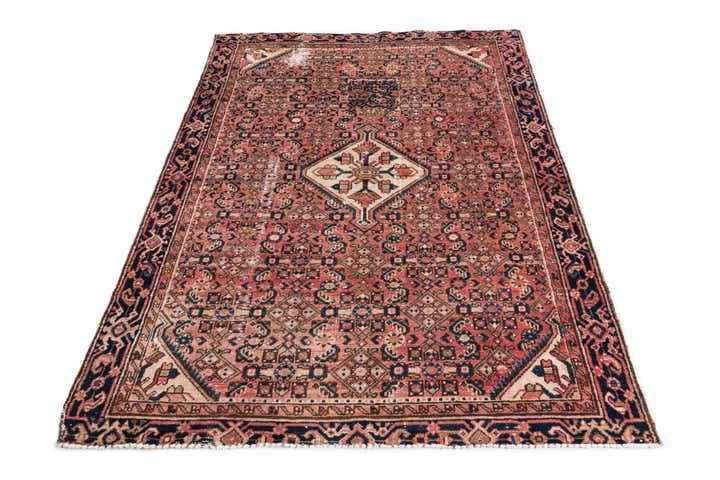 4' 7 x 6' 2 Hand Knotted Ultra Vintage Persian Wool Rug