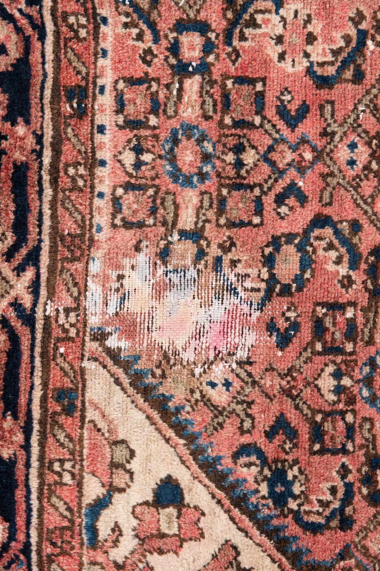 4' 7 x 6' 2 Hand Knotted Ultra Vintage Persian Wool Rug
