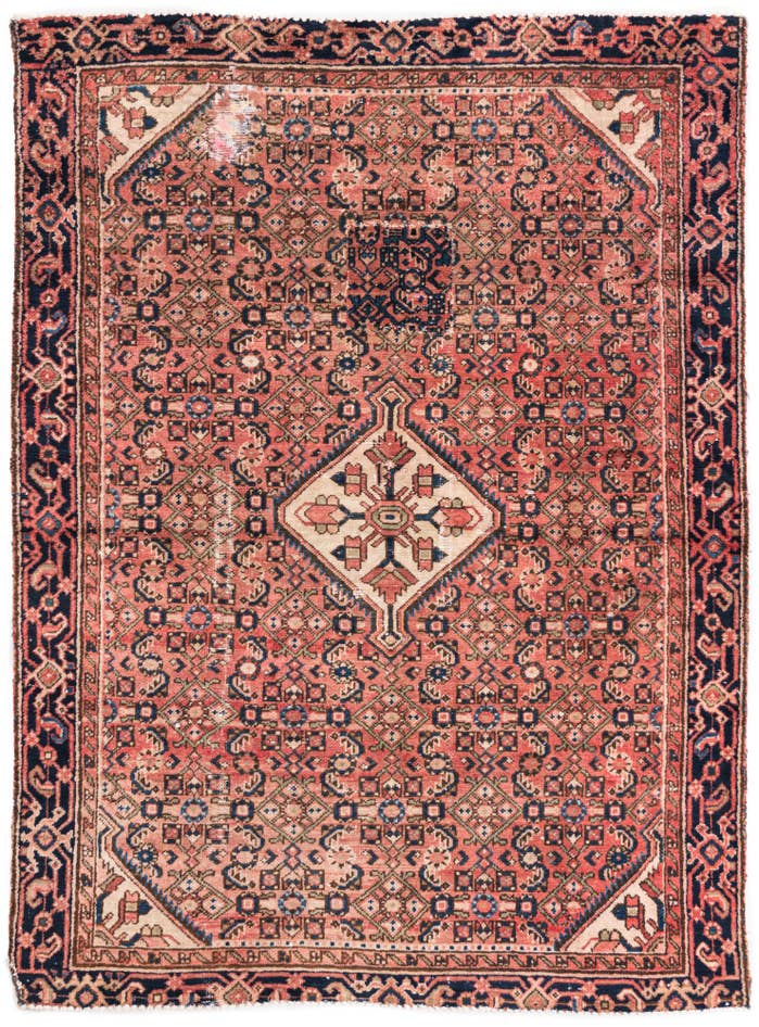 Detail image of 4' 7 x 6' 2 Hand Knotted Ultra Vintage Persian Wool Rug