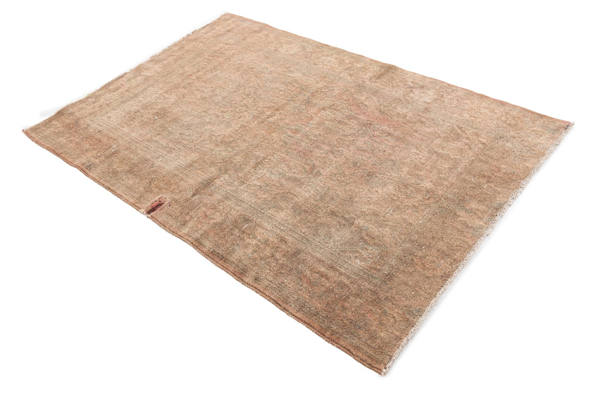 4' 2 x 6' 1 Hand Knotted Ultra Vintage Persian Wool Rug
