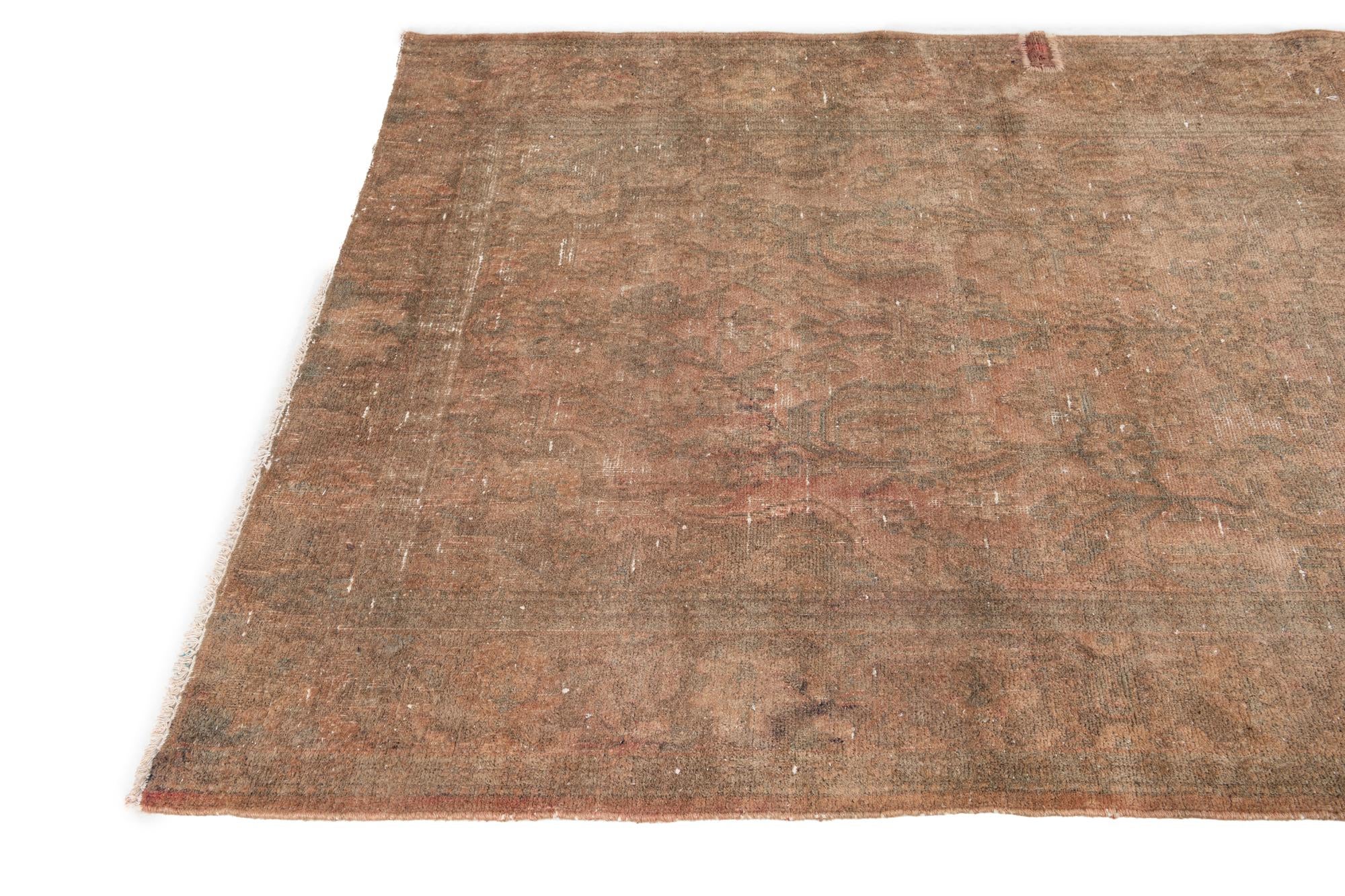 4' 2 x 6' 1 Hand Knotted Ultra Vintage Persian Wool Rug