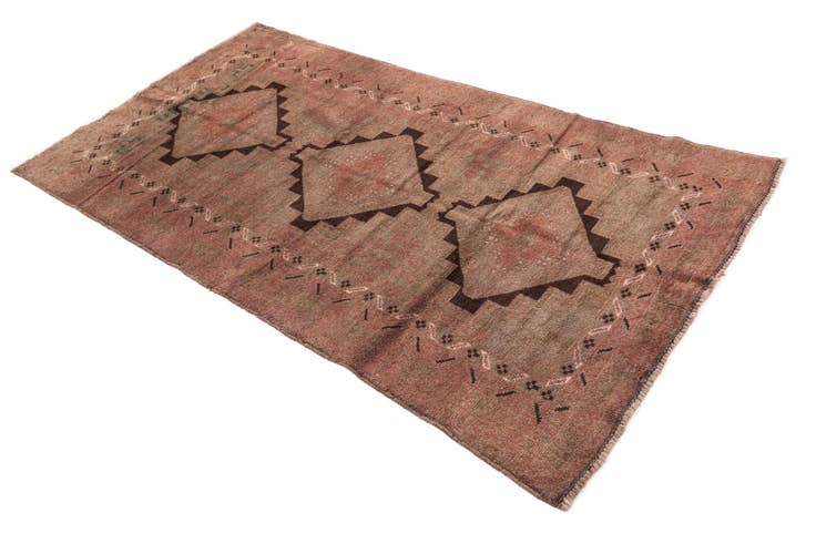 Detail image of 3' 5 x 6' 5 Hand Knotted Ultra Vintage Persian Wool Rug