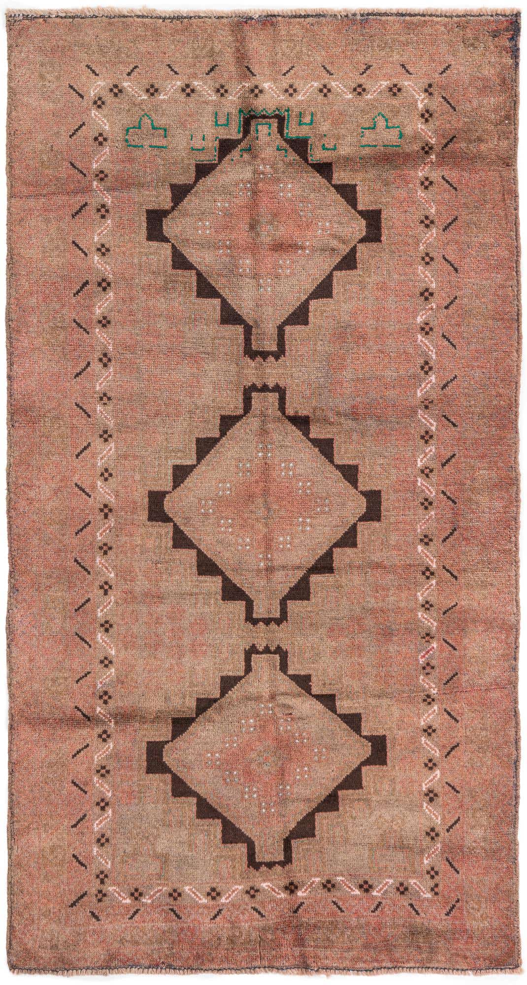 3' 5 x 6' 5 Hand Knotted Ultra Vintage Persian Wool Rug