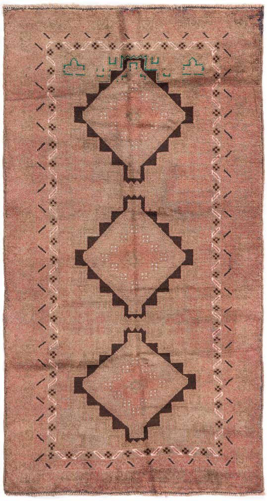 3' 5 x 6' 5 Hand Knotted Ultra Vintage Persian Wool Rug