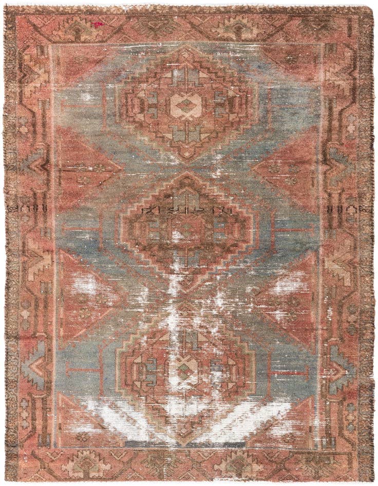 Detail image of 4' x 6' 6 Hand Knotted Ultra Vintage Persian Wool Rug