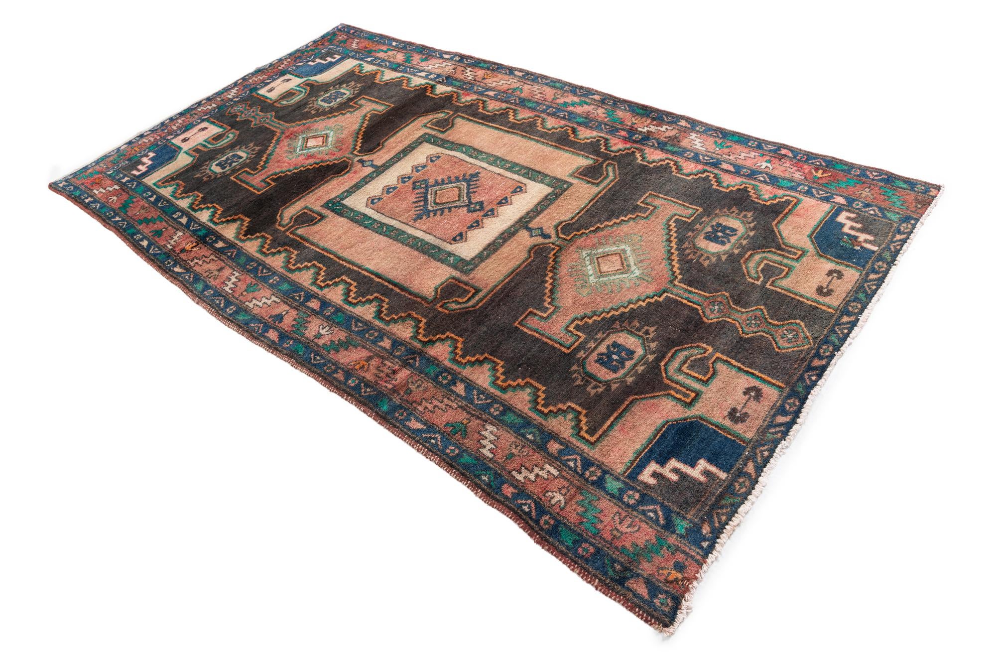 4' 8 x 8' Hand Knotted Ultra Vintage Persian Wool Rug