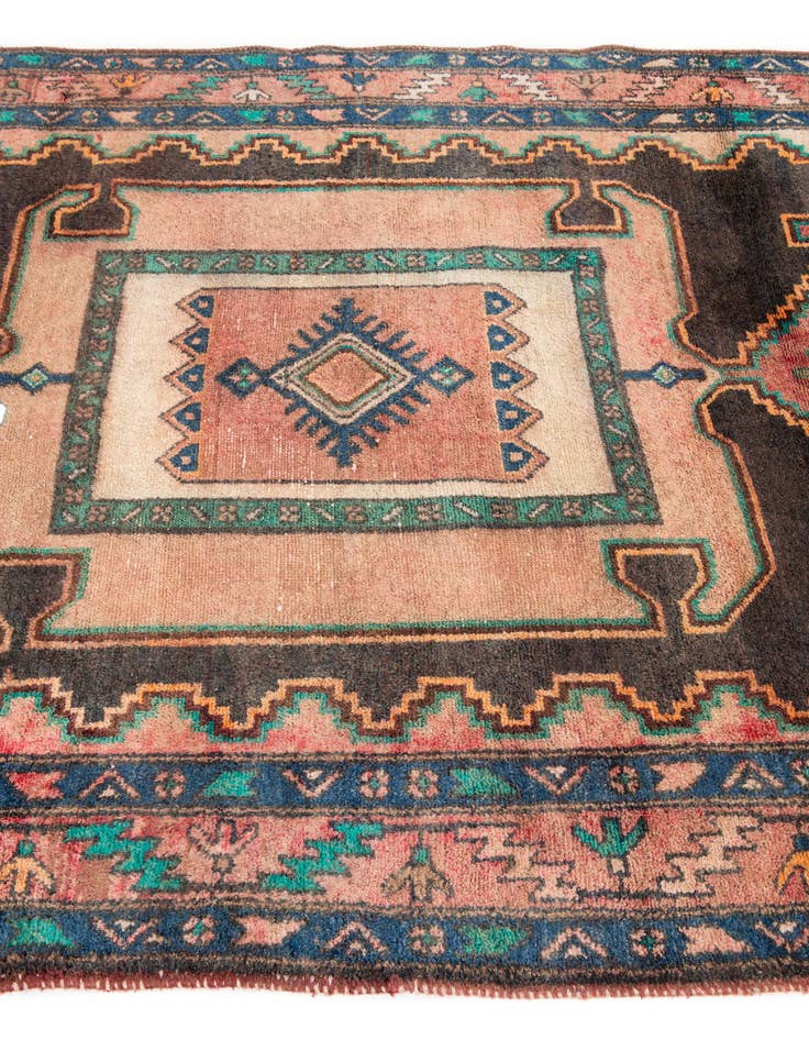 Detail image of 4' 8 x 8'  Hand Knotted Ultra Vintage Persian Wool Rug
