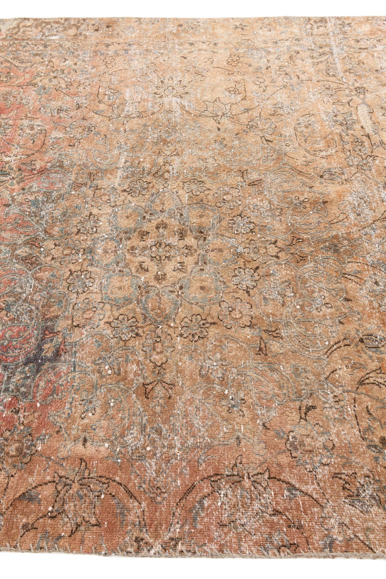 6' 6 x 10' 8 Hand Knotted Ultra Vintage Persian Wool Rug