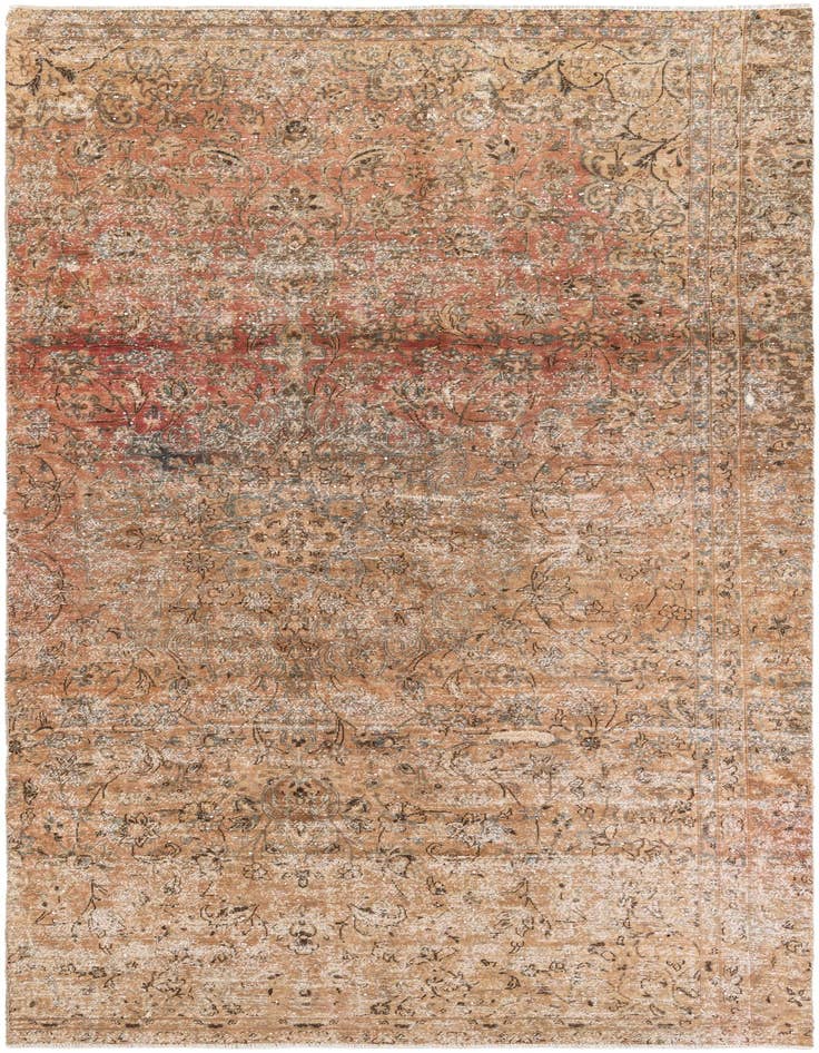 Detail image of 6' 6 x 10' 8 Hand Knotted Ultra Vintage Persian Wool Rug